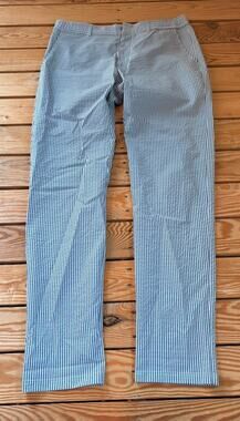 Cala 1789 Riviera Style Men’s Seersucker Coastal Preppy pants size L Blue Q5